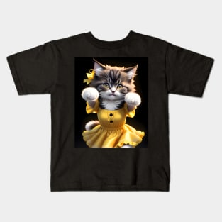 Dancing cat - Modern digital art Kids T-Shirt